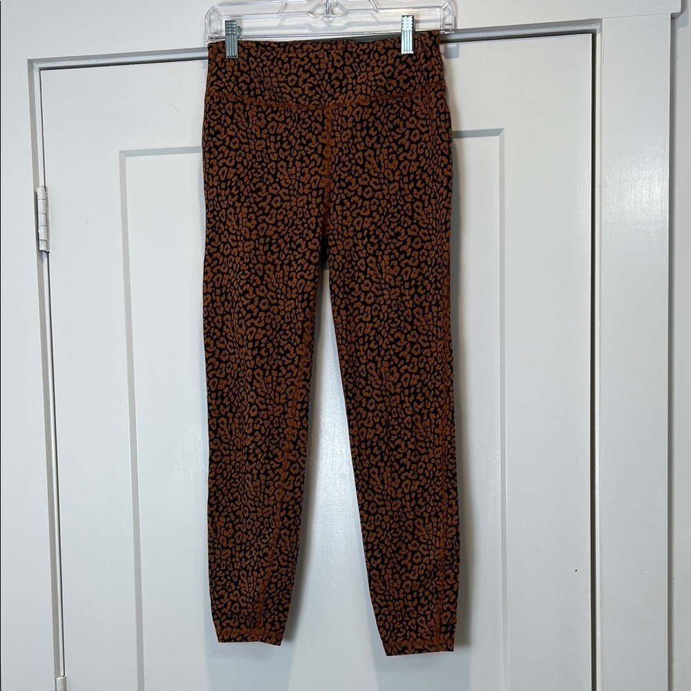 J. Crew Weekend brown and Black Animal Print Leggings size medium.